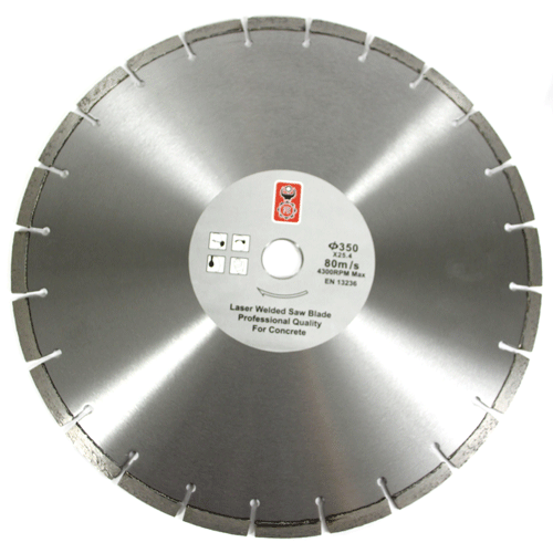 DIAMOND BLD 350MM LASER WELDED CONCRETE - DWS - 25MM BORE - WET/DRY CUT - GRANITE