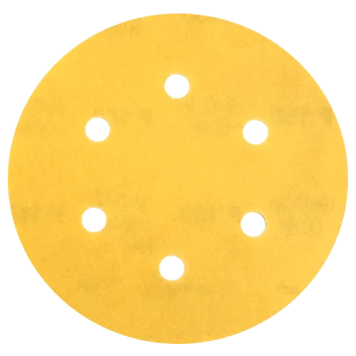 SANDING DISC VELC 150X 220G 6H FB GOLD - 6 HOLE - VELCRO SANDING DISC (GOLD)