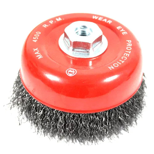 WIRE CUP BRUSH 140MM X 5/8 BSW HAWK - 0.40MM WIRE- THREAD BSW 5/8"